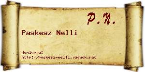 Paskesz Nelli névjegykártya